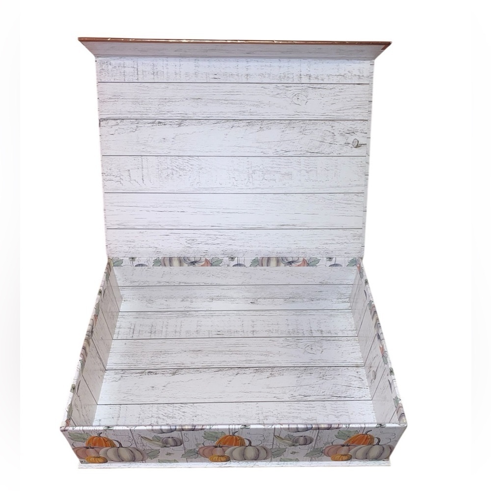 KEEPSAKE STORAGE BOX Decorative Autumn/Fall Design w/Magnetic Flip Top Lid - Picture 2 of 5